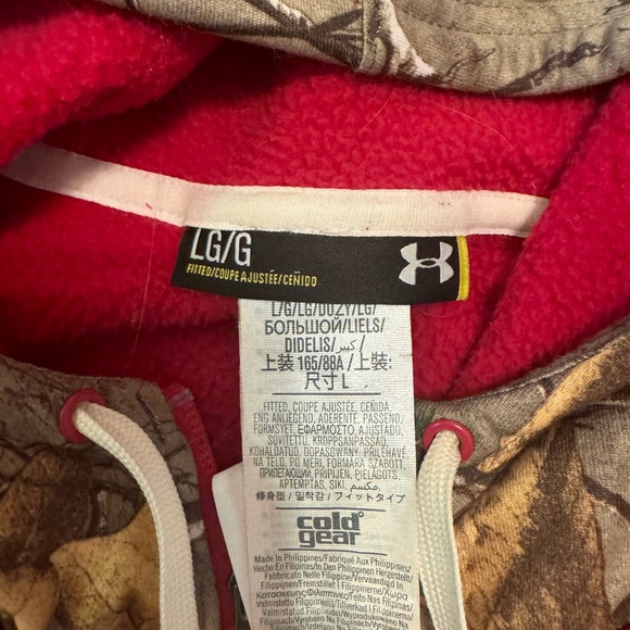 Large men zip up fleece hoodie. Cranberry/maroon color - Picture 5 of 5